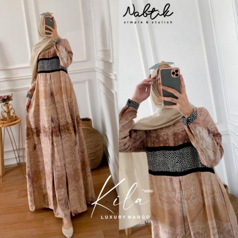 GAMIS TERBARU MOTIF ELEGAN ORI BY NABTIK KILA DRESS MAXY