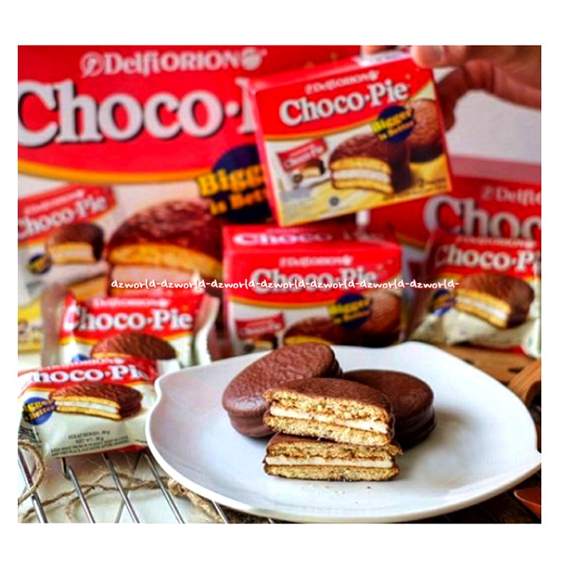 Delfi Orion Choco Pie 12pack Cacao Choco Pie Dark Snack Cokelat Cemilan Krim Coklat Delvi Orrion Pai