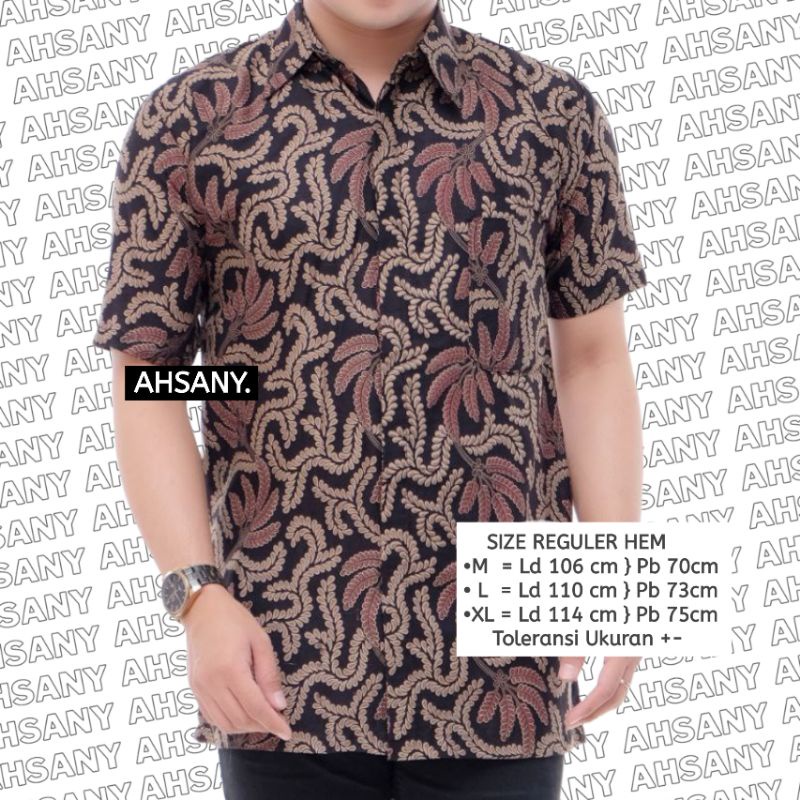 Batik Pria Lengan Pendek Halus Tidak Luntur Bahan Katun Seragam Kantor Formal Casual Hajatan Nikahan Tidak Menerawang Shopee Cod Kode PTR01