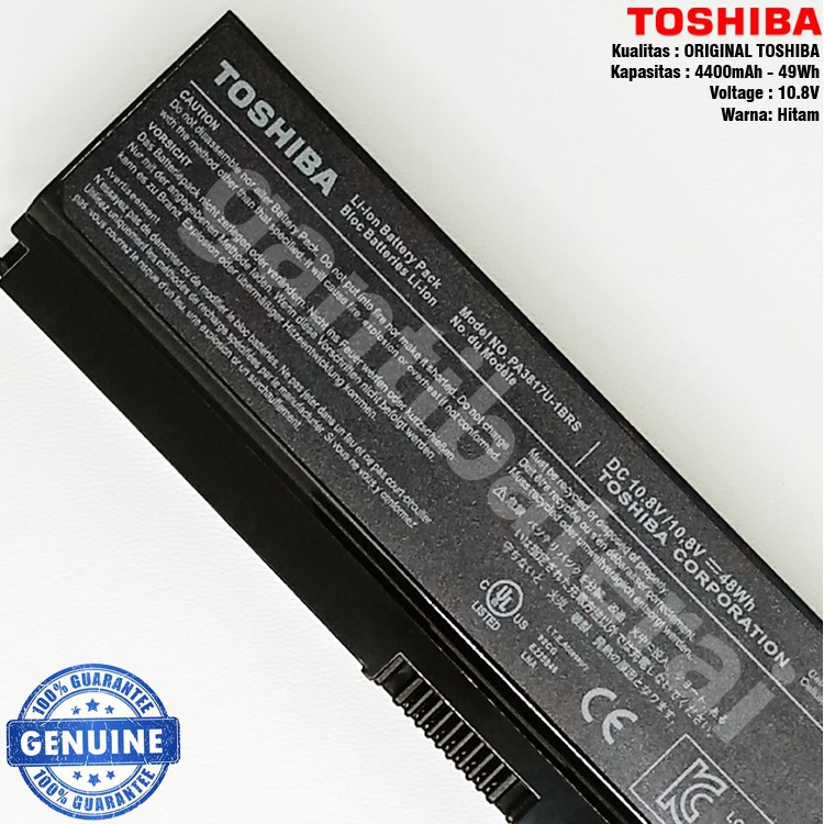 Baterai Toshiba Satellite P750 P770 P775 L730 L770D PA3817U