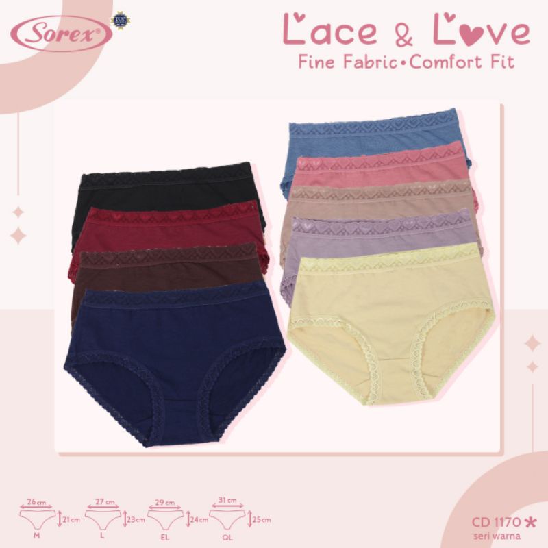 Sorex celana dalam wanita 1170 Lace &amp; Love fine pabric M,L,XL,XXL