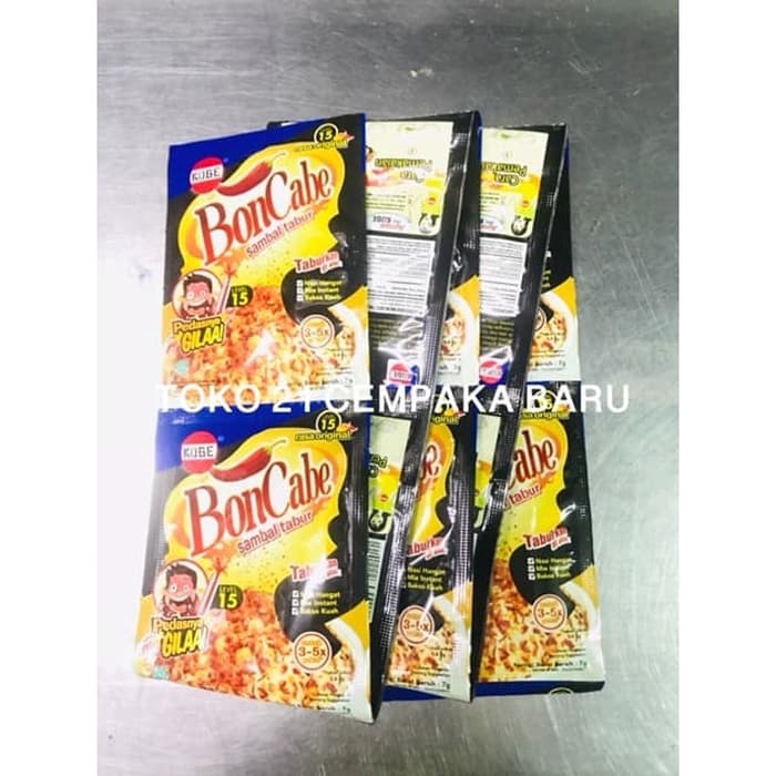 

Bon Cabe Level 15 - 1 renceng isi 12 sachet | Kobe Boncabe Pedas Murah