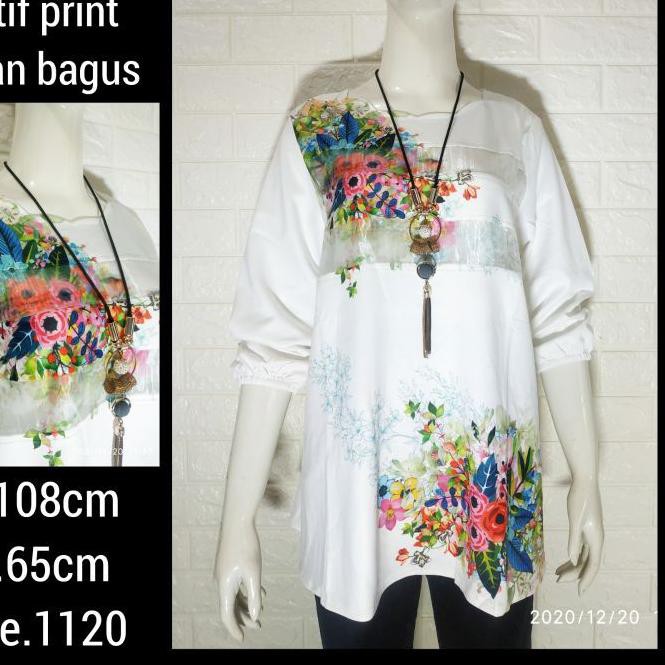 ➹ BLOUSE PUTIH IMPORT WANITA MOTIF BUNGA ➧