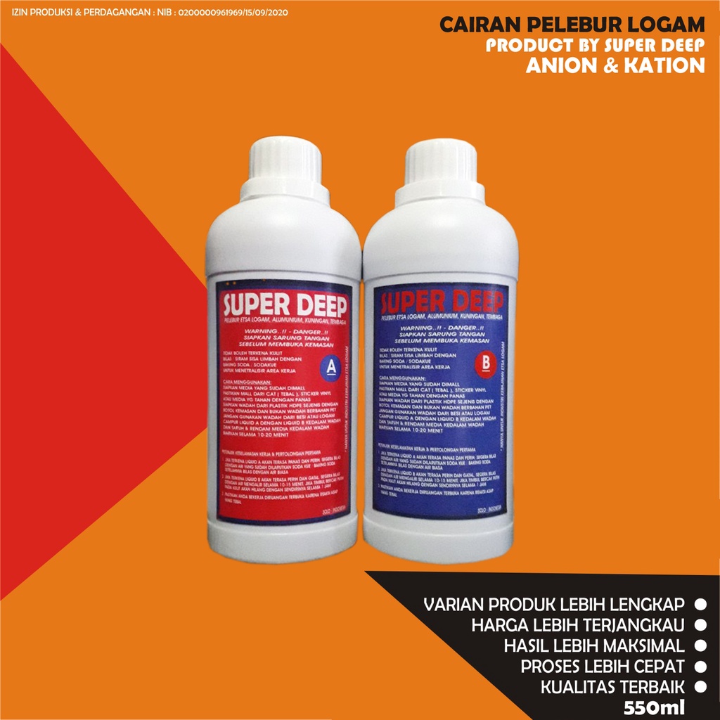 CAIRAN PELEBUR LOGAM UNTUK ETSA PAD PRINTING, STAINLESS, KUNINGAN, ALMUNIUM, TEMBAGA SEPAKET 500ml