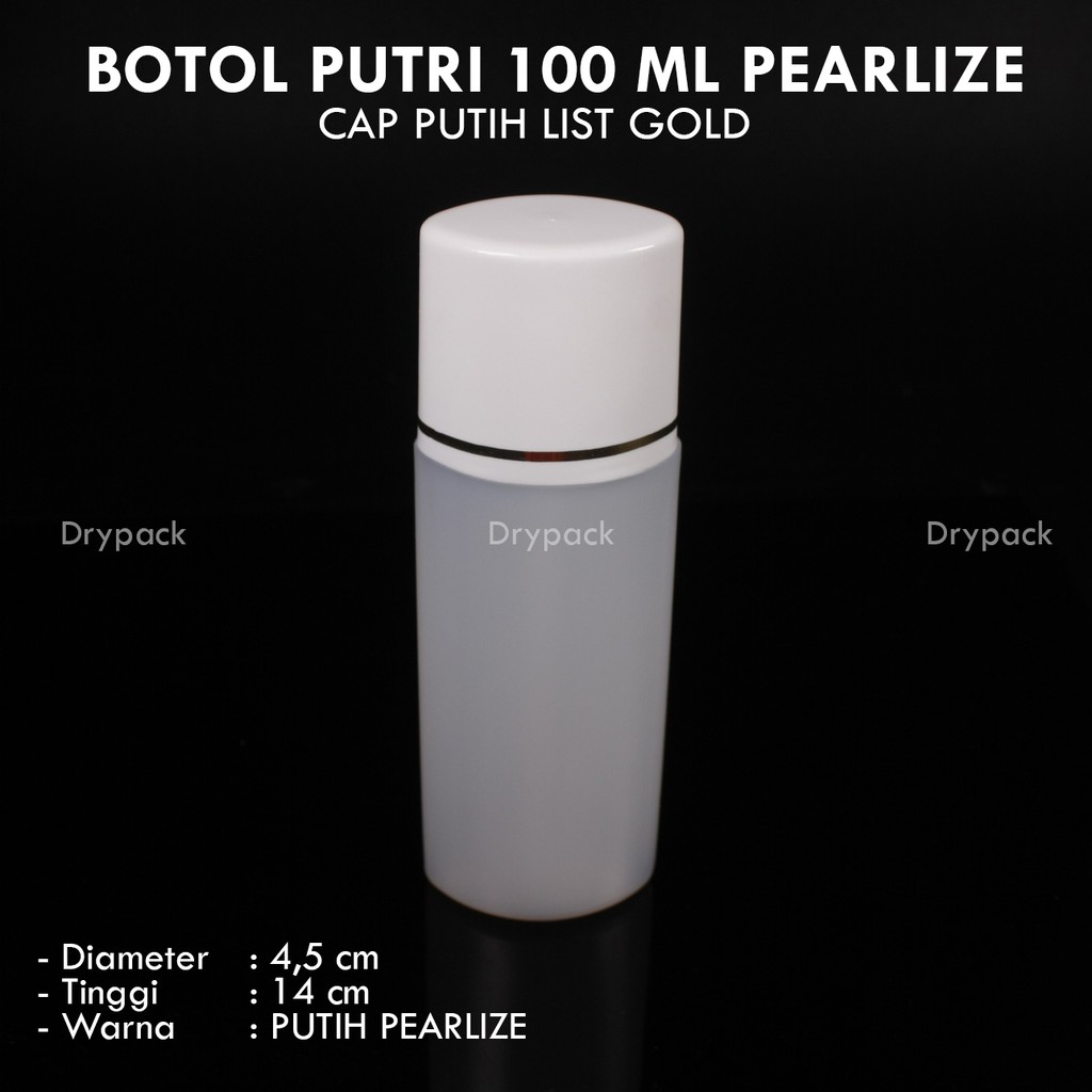 Botol Putri 100 ml / Botol Sabun 100 ml Natural Putih list gold