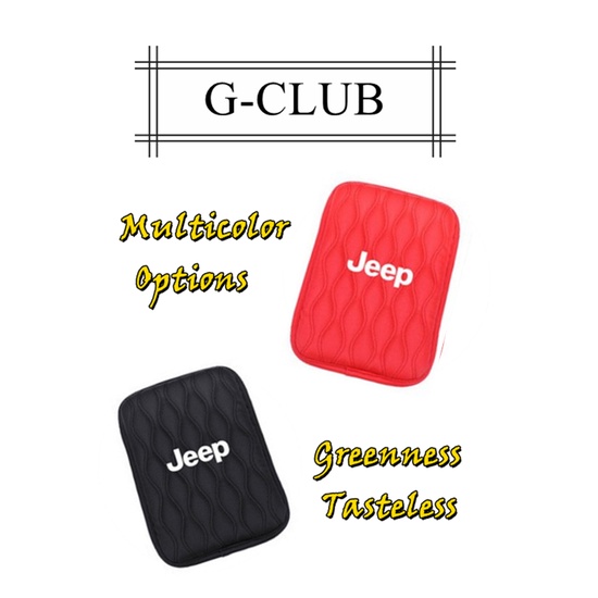 (G-CLUB) Bantalan Sandaran Lengan Mobil Universal Bahan Kulit Lembut Untuk Jeep Wrangler Compass Renegade