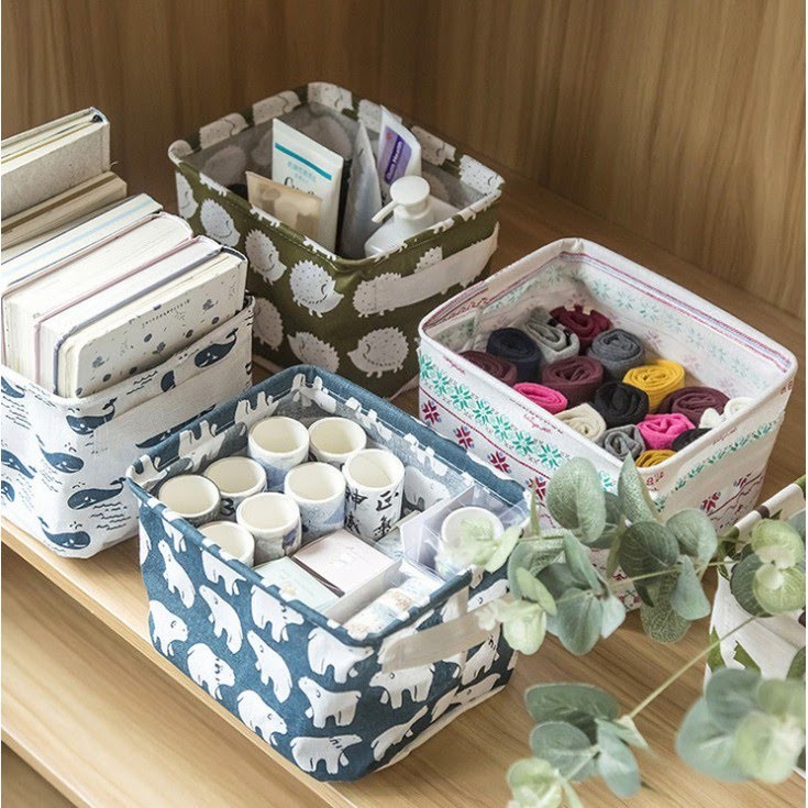 FUTAKO Keranjang Lipat Multifungsi / Storage Box Organizer / Keranjang Mini WARNA RANDOM