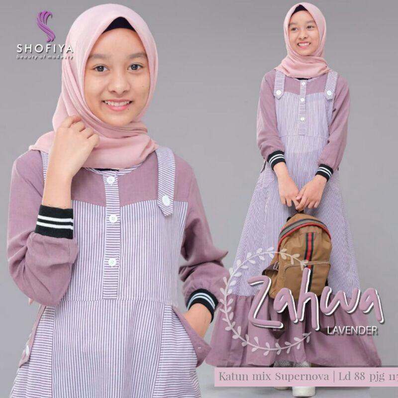 ZAHWA Teen Dress muslim remaja Ori by Shofiya