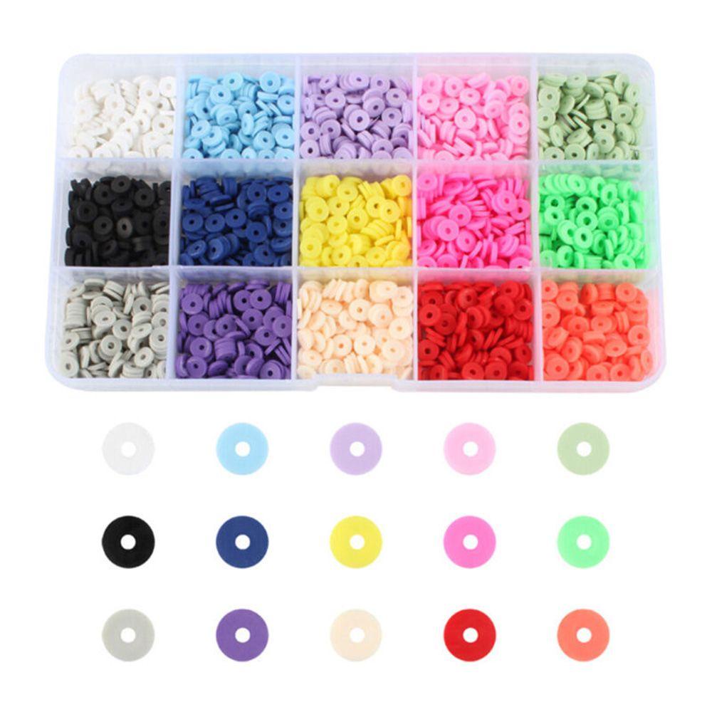 MXBEAUTY Jewelry Making Kit Komponen Rantai Membuat Perhiasan Wanita Beads Set Manik Bulat Set Manik Huruf Anting Beads Set Flat Polymer Clay Beads Kalung Beads Ball