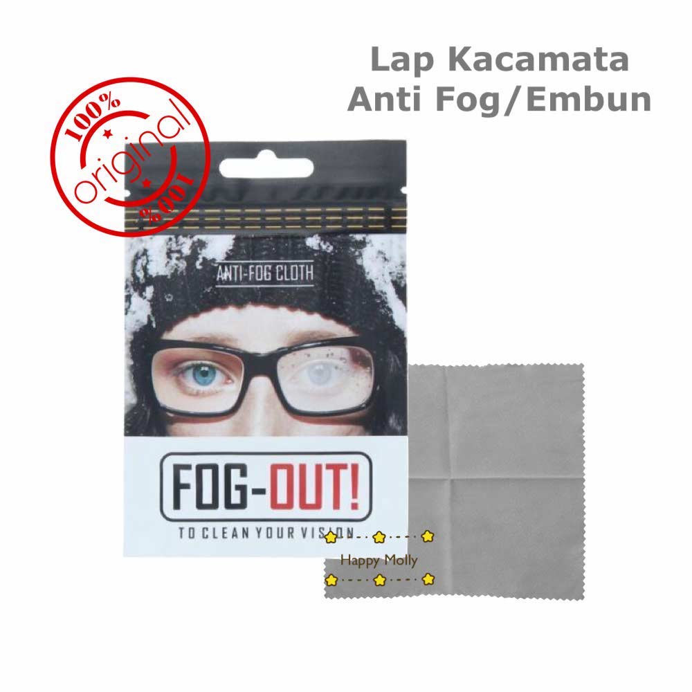 FOG OUT ! Original 100% - Anti Fog - Kain Lap Kacamata Anti Embun dan Kabut - Cleansing Wipes