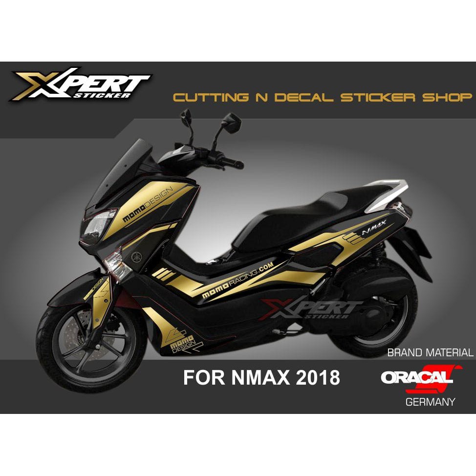  STIKER  NMAX  GOLD CUTTING STICKER NMAX  HITAM 2018 Shopee 