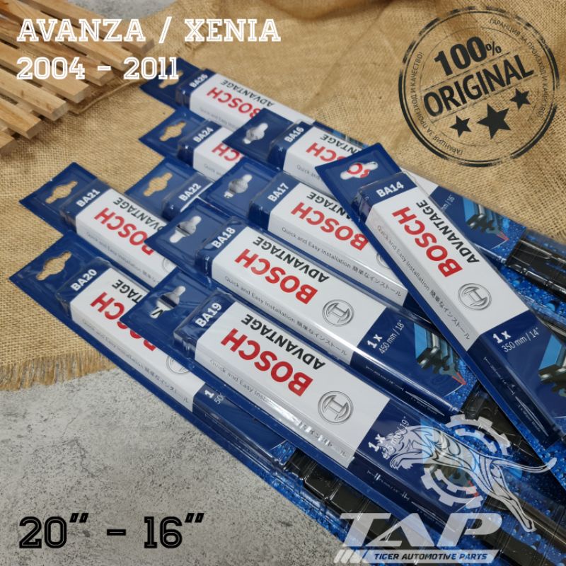 WIPER BLADE MOBIL AVANZA / XENIA 2004 - 2011 BOSCH ADVANTAGE 20&quot; - 16&quot; ORIGINAL