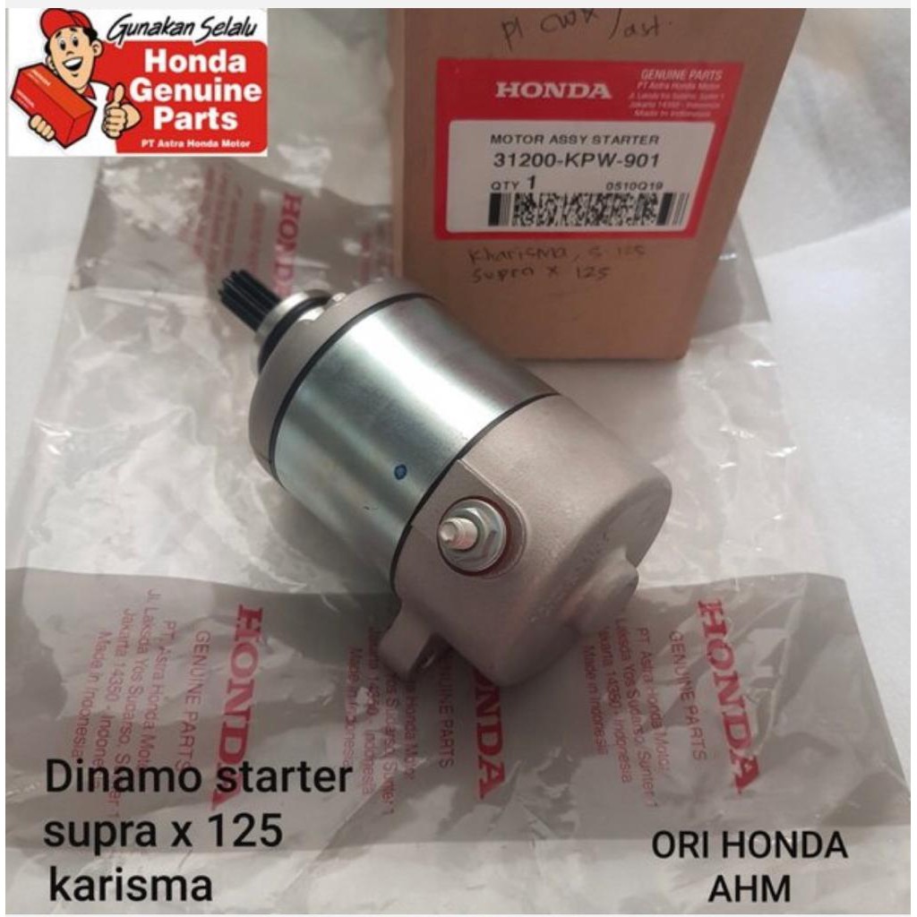 dinamo starter assy motor assy starter karisma supra x 125 old supra x batman ori honda ahm asli