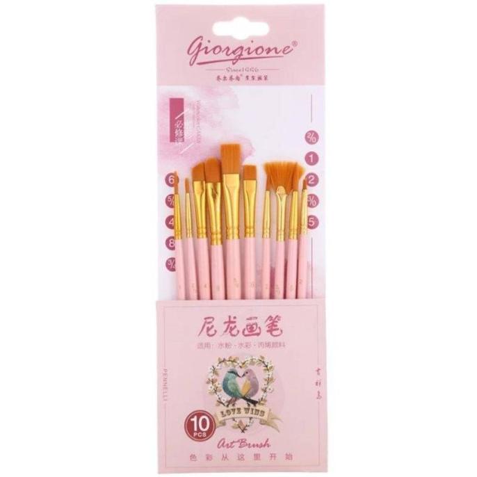 

TERBARUU!! Giorgione Brush Set G-188 | Kuas Lukis Set 10 Bird Series TERLARIS