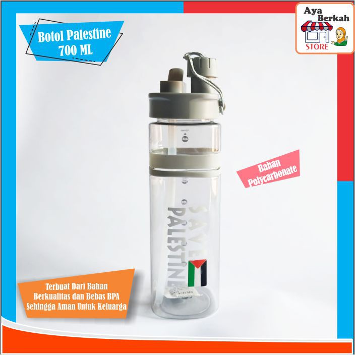 Botol Air Minum Olahraga Palestine Palestina Dengan Sedotan 700ml Sepeda lipat MTB Jakarta