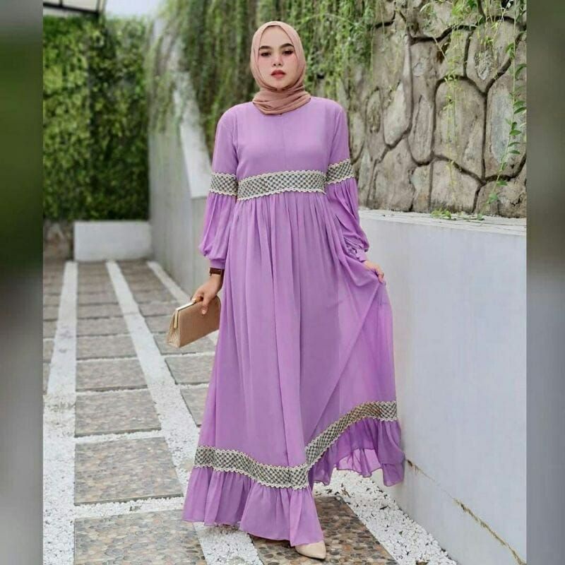 (DBY) GAMIS HERVIZA RENDA TALI DAILY BUSUI WANITA DRESS CERUTI