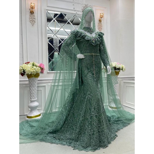 kebaya pengantin slim/ duyung full Payet/