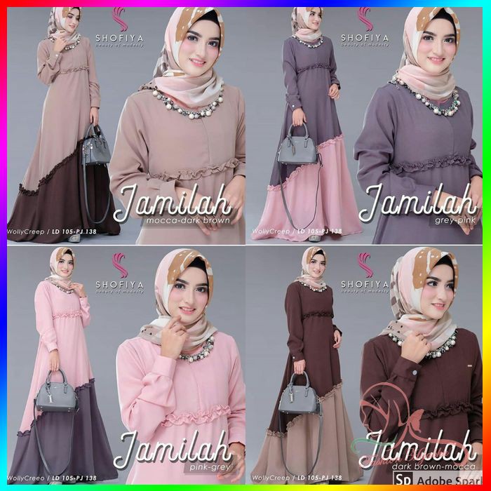 Dress pesta / Gamis murah / Pakaian Muslim wanita busui : Jamilah Maxi