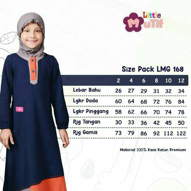 Gamis Anak Kaos MUTIF 168 Navy || Mutif Damoza Upmore