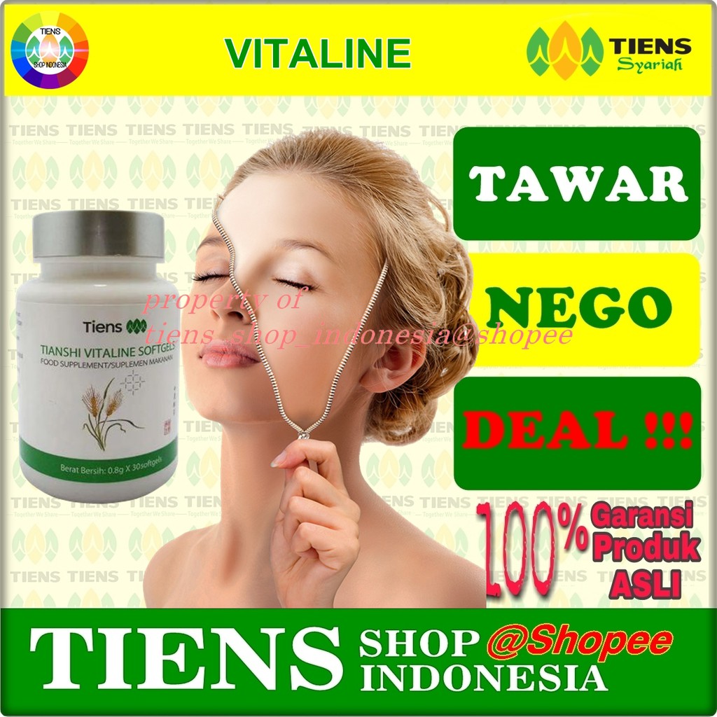 VITALINE TIENS SOFTGEL UNTUK PERAWATAN KULIT WAJAH DAN TUBUH PUTIH DALAM 2 MINGGU ASLI BOTOL SEGEL