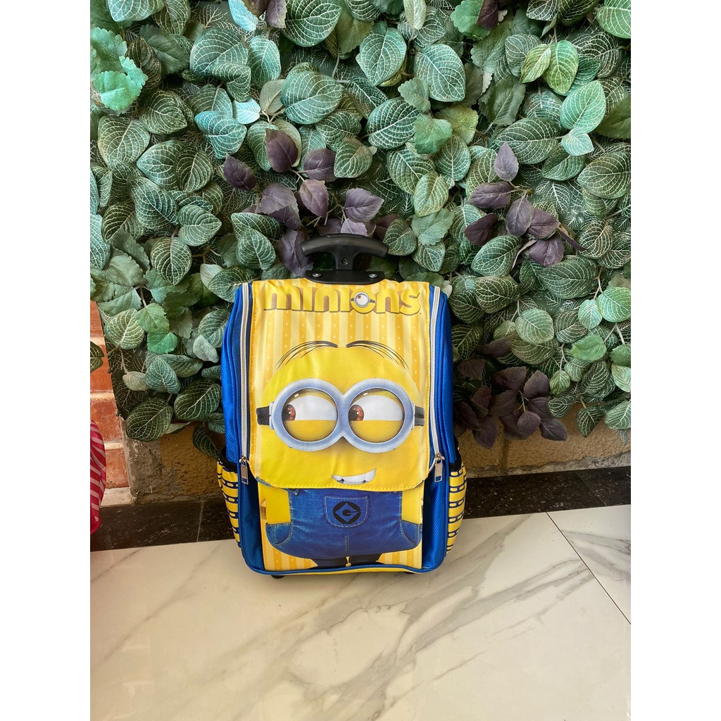 COD ~ 2in1 Troli + Ransel PREMIUM Import quality Tas Troley Sekolah Anak TK-SD Jepang kuda pony pinke pie Pie LOL Doraemon Minion Unicorn Tayo Ironman HeloKity3D Timbul