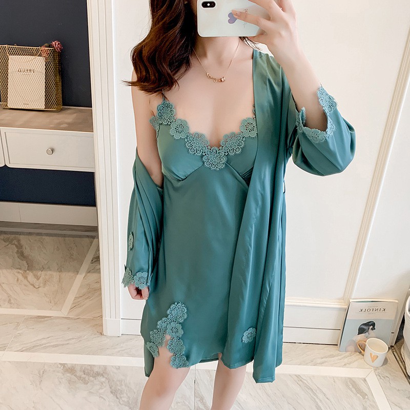 Vee-silk summer kimono 8033 pad bra/seserahan/baju tidur-1