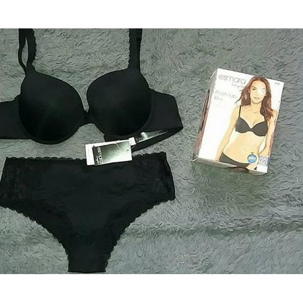 Bra set with panty Esmara 662 color black