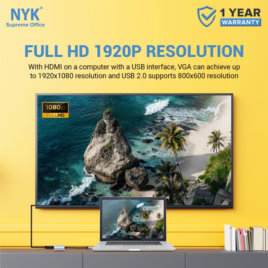 Kabel Converter USB 3.0 TO VGA HDMI 1920p 2 in 1 Super Speed