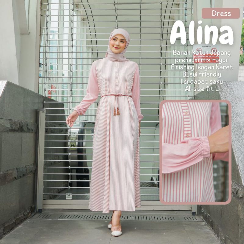 New - Gamis Dewasa Katun Homey Dress Salur Bahan Katun Jepang Bahan Tebal Nyaman Dipakai | Bisa Cod