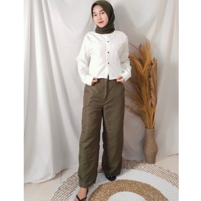 FC - KEMEJA CROP / KEM CROP LENGAN PANJANG / HANIN CROP / KEMEJA CRINKLE / BELFIE CROP/ KEISYA CROP