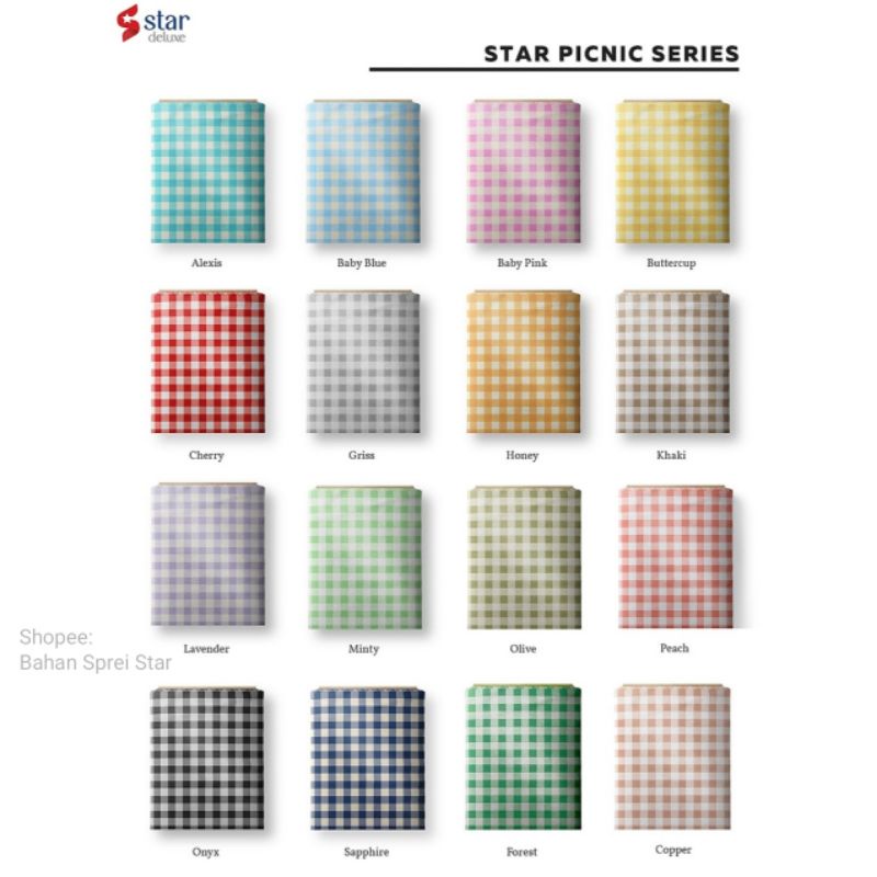 Bahan Kain Sprei Star - Picnic Series