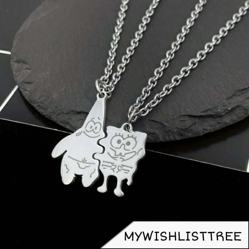 KALUNG COUPLE PERSAHABATAN KARTUN SPONGEBOB DAN PATRICK  | KALUNG AESTHETIC PERSAHABTAN COUPLE PASAN