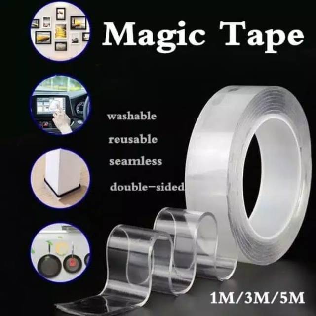 

Double tape serbaguna elastis bening 2mm