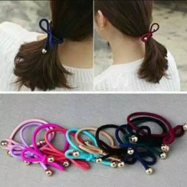 IKAT RAMBUT KOREA Kuncir Gelang Korea model pita warna warni Fashion Korea