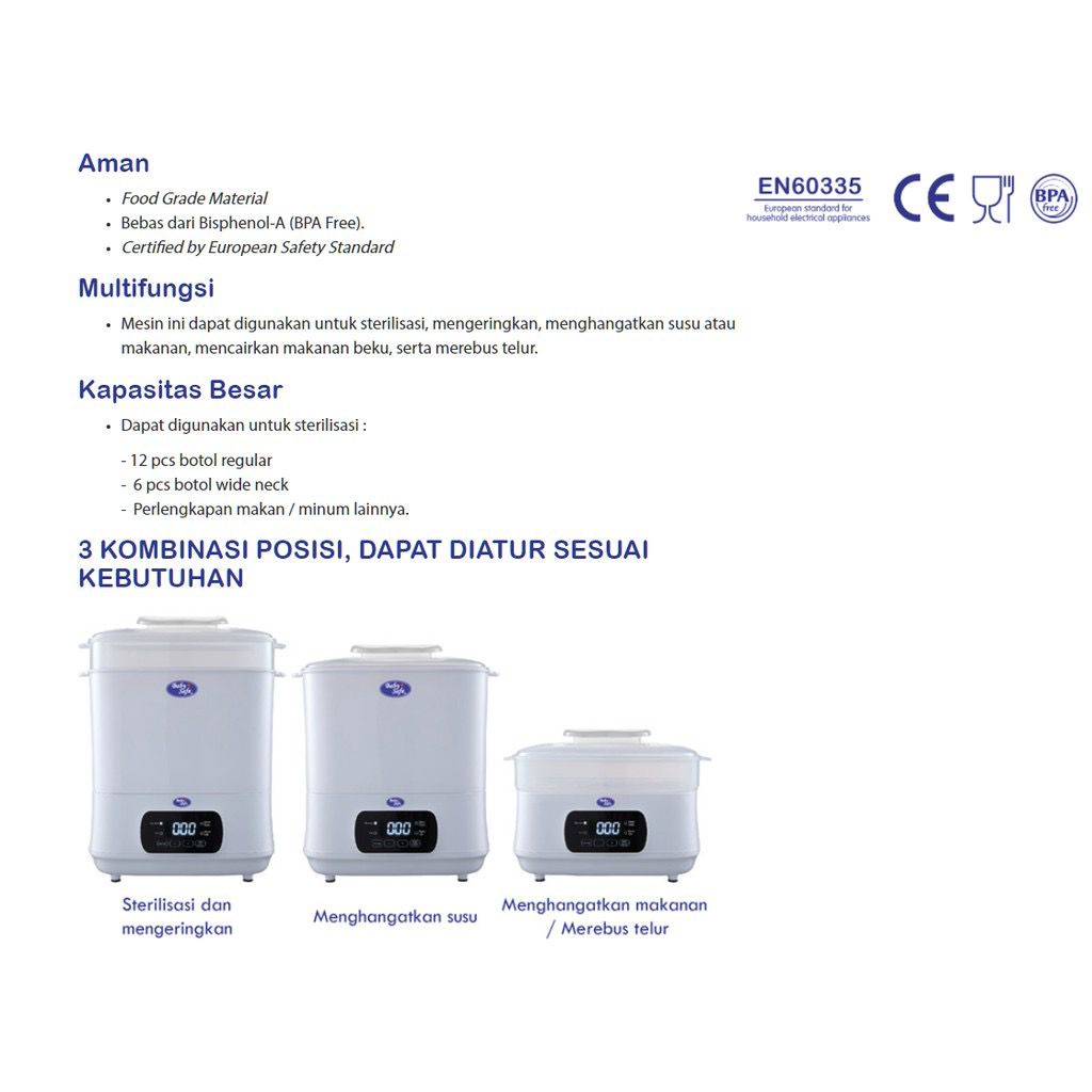 Baby Safe STE01 Digital Sterilizer &amp; Dryer | Alat Sterilisasi Digital