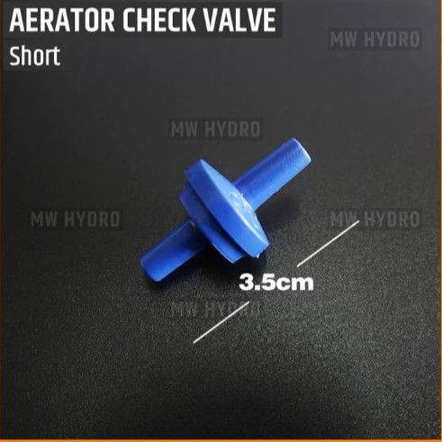 One Way Check Valve Aerator Akuarium untuk Selang 3/16&quot;, Short Blue