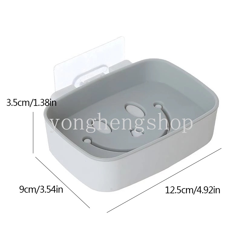 Rak Holder Sabun Dua Lapis Motif Kartun Wajah Tersenyum Untuk Kamar Mandi