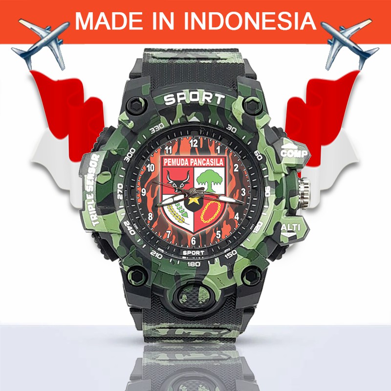 {Istimewa} Jam Tangan Pemuda Pancasila (PP) Hitam Army - Water Resistant