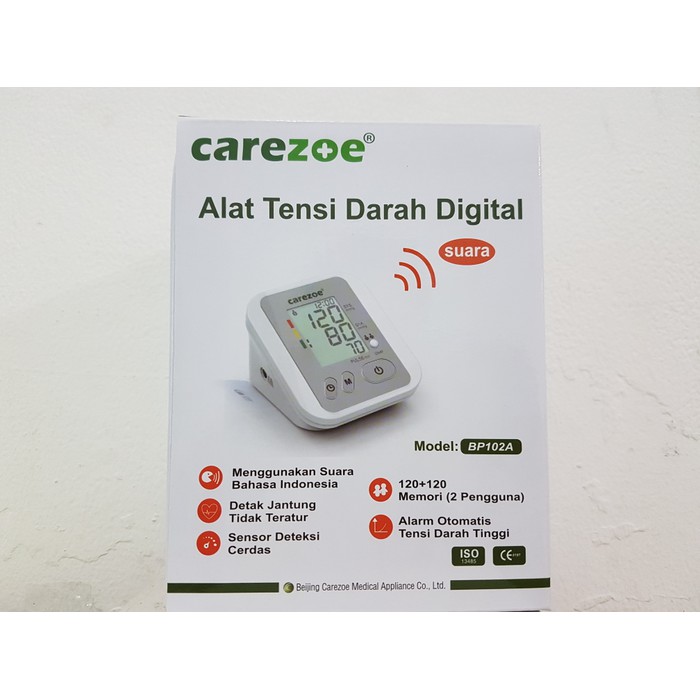 Alat Tensi Darah Digital Carazoe / Tensimeter Lengan Carezoe Fitur Suara / Tensi Darah