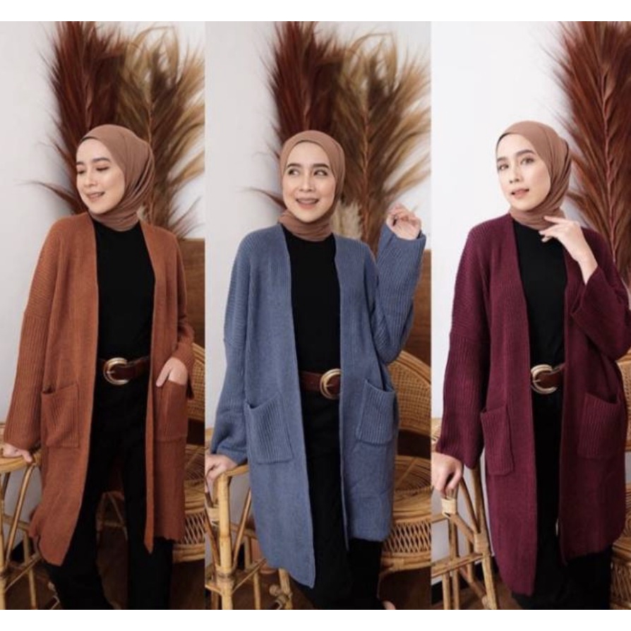 [COD] Bae Cardigan Oversize kardigan wanita jumbo - kardigan panjang wanita - Sarangheo cardigan