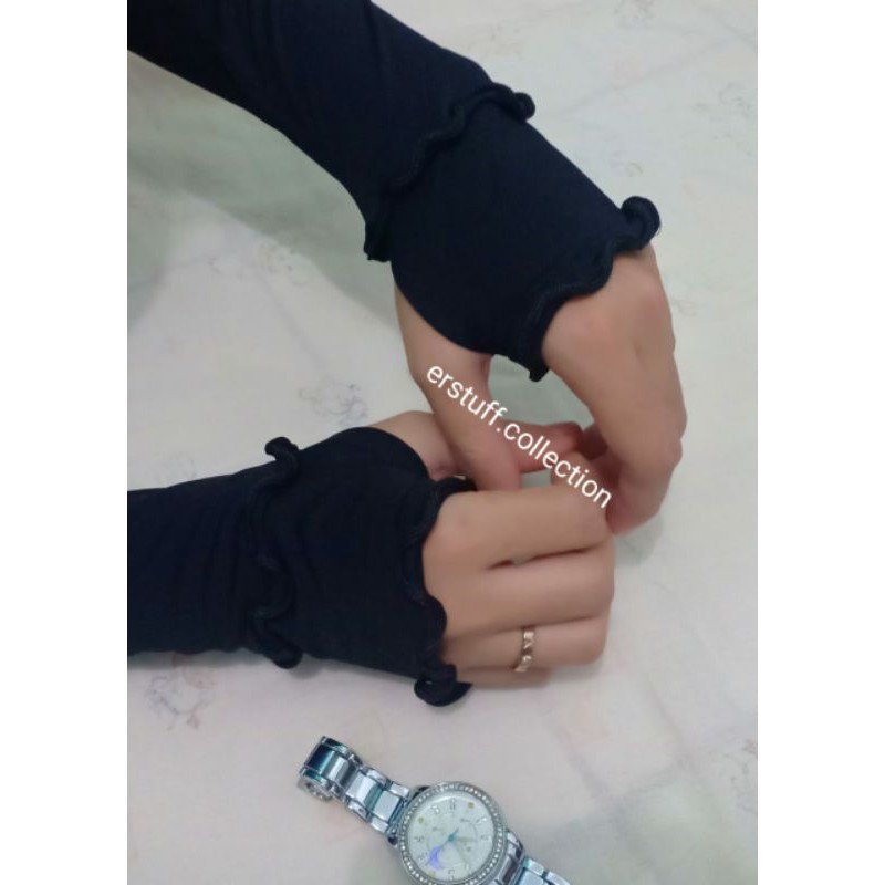 MANSET TANGAN CURLY POLOS JEMPOL CANTIK FASHION MUSLIMAH