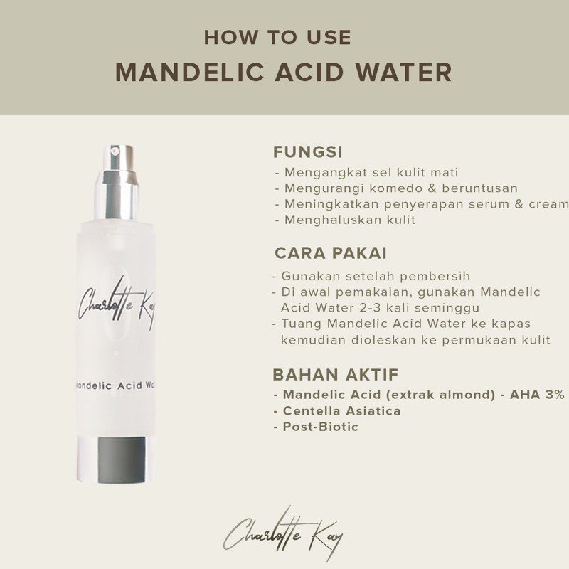 Mandelic Acid Water Toner Charlotte Kay Shopee Indonesia
