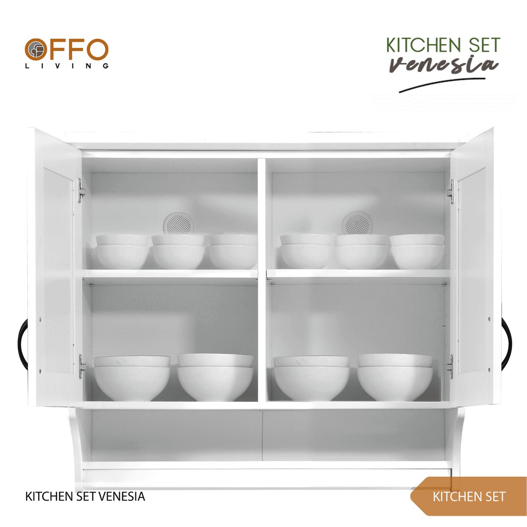 Offo Living - Kitchen Set Lemari Dapur Rak 2 Pintu Body Putih - 014110 VENESIA