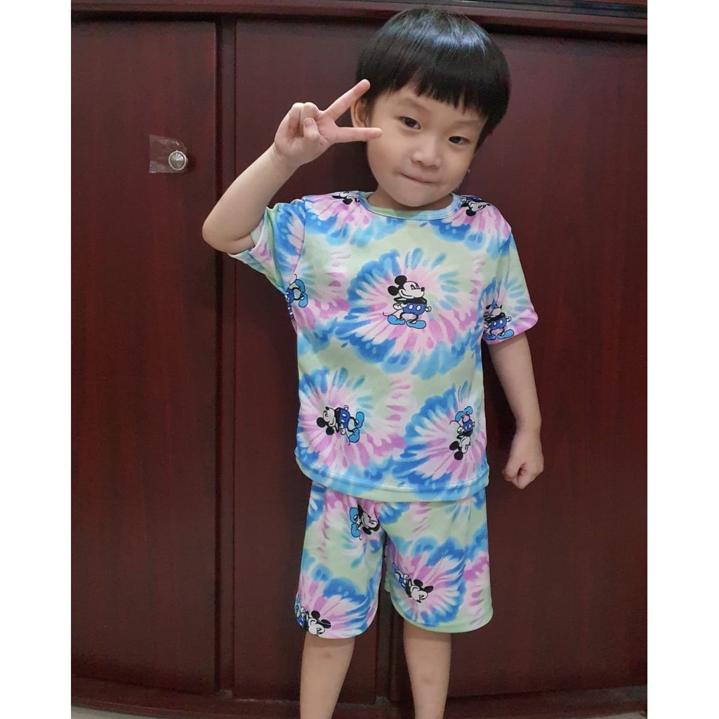 SETELAN PLAYFUL COLOUR  TIE DYE / TIE DYE SET /KAOS ANAK VIRAL /TIE DYE SHIRT