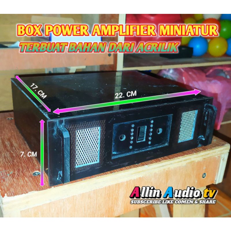 Box Power Amplifier Miniatur Bahan Dari Acrilik