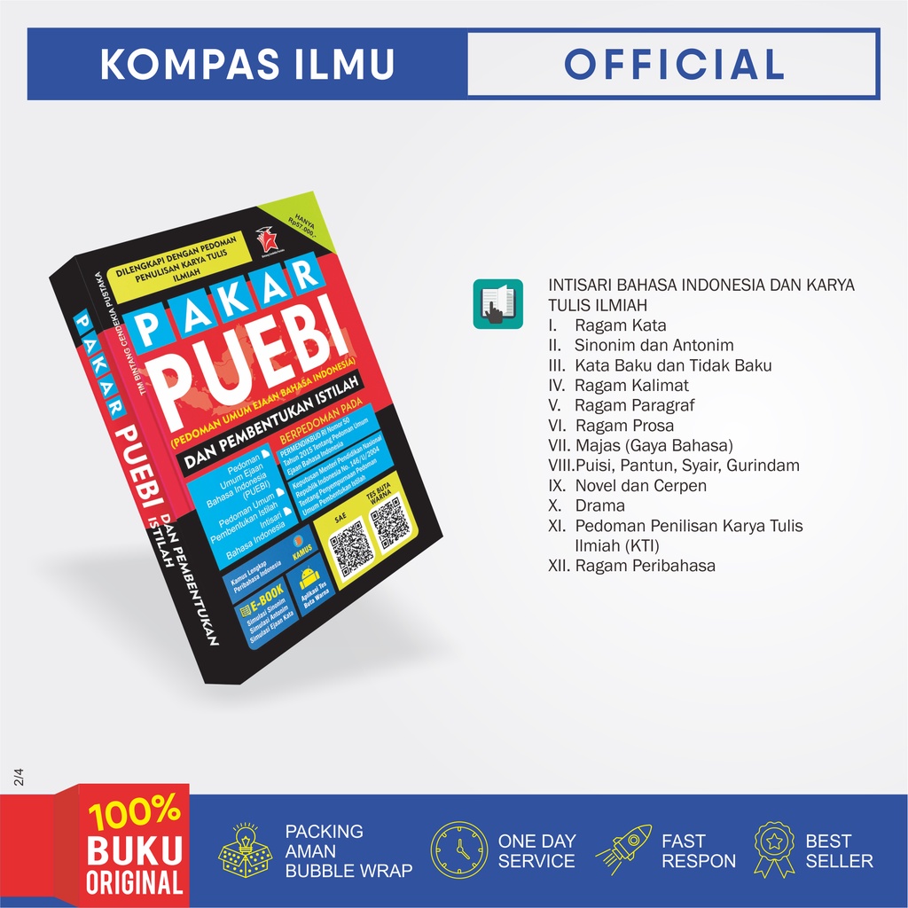 Kompas Ilmu Buku Pakar Puebi (Pedoman Umum Ejaan Bahasa Indonesia) Dan Pembentukan Istilah-2