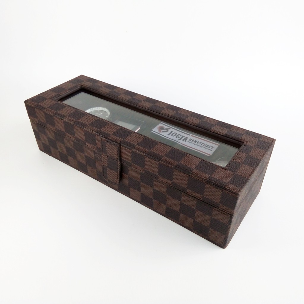 Damier Watch Box / Kotak Tempat Jam Tangan Isi 6