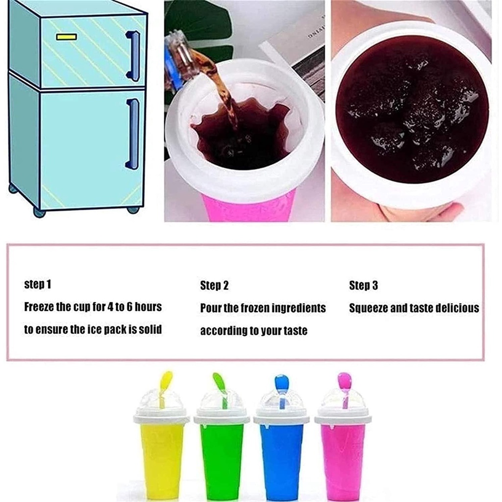 Top Slushie Maker Cup Anak Dan Keluarga Milk Shake Slushy Maker Double Layer Cooling Cup Smoothies Cup