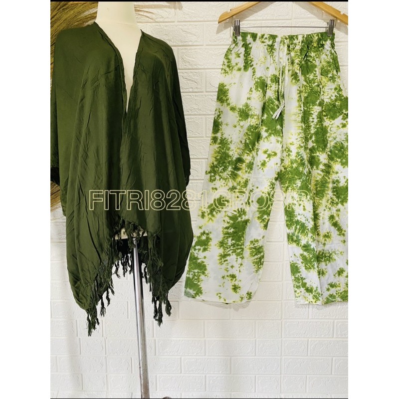 SETELAN OUTER POLOS&amp;KULOT MOTIF