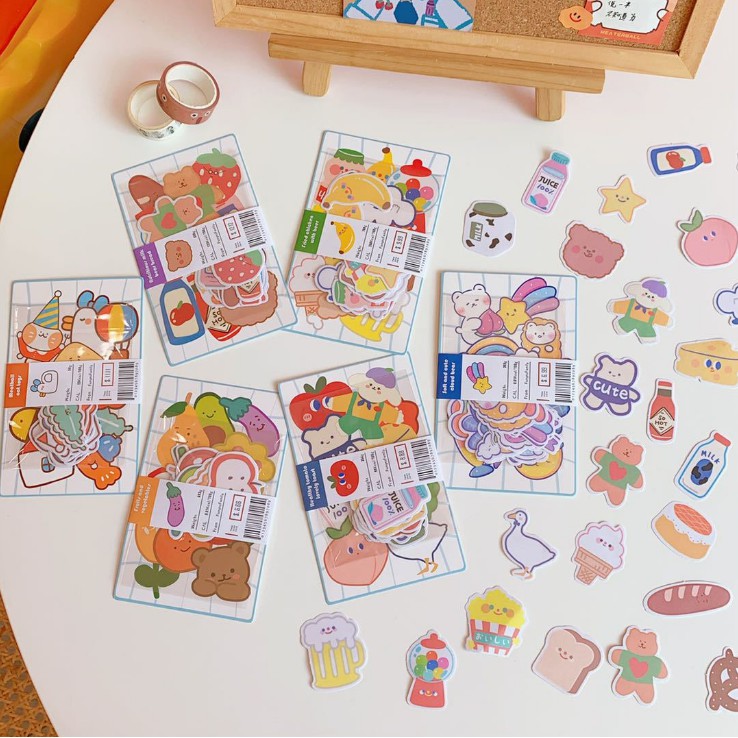 24h 20pcs cute korean stickers ins waterproof bear